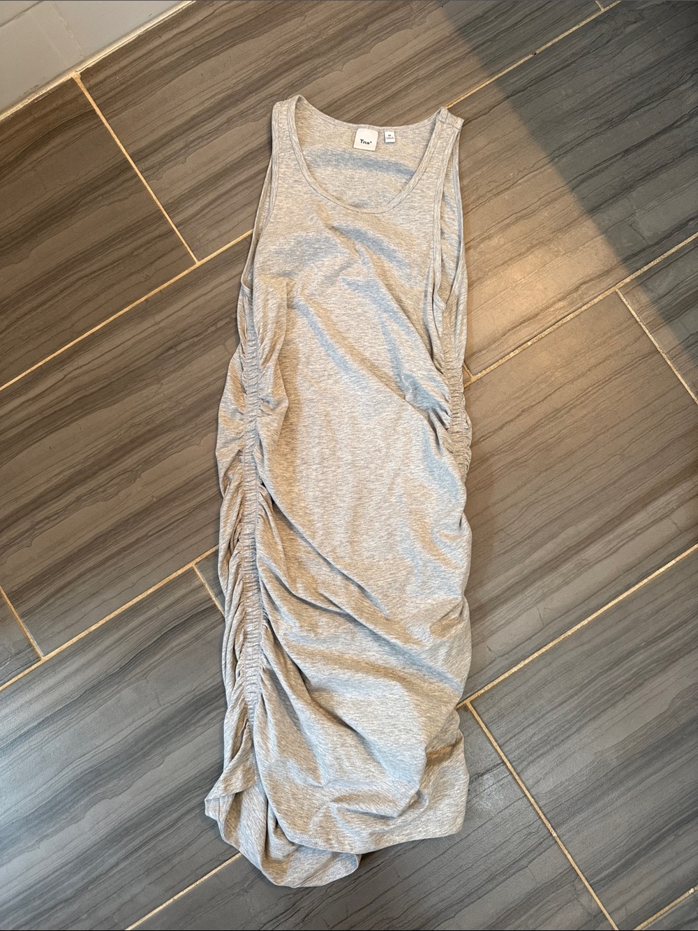 TNA Ruched Sleeveless Tank Dress - Heather Gray - Worn once - Size M